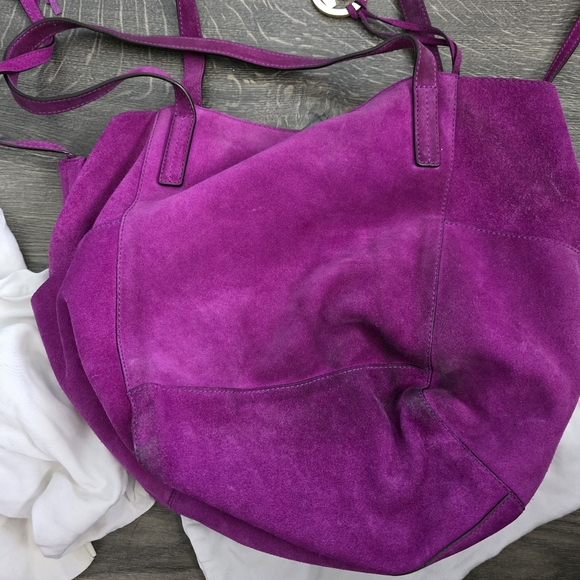 Sold - Michael Kors Suede Shoulder Bag in Raspberry - Picture 6 of 7